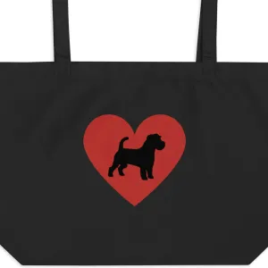 Russell Terrier in Heart X-Large Tote/ Shopping Bags