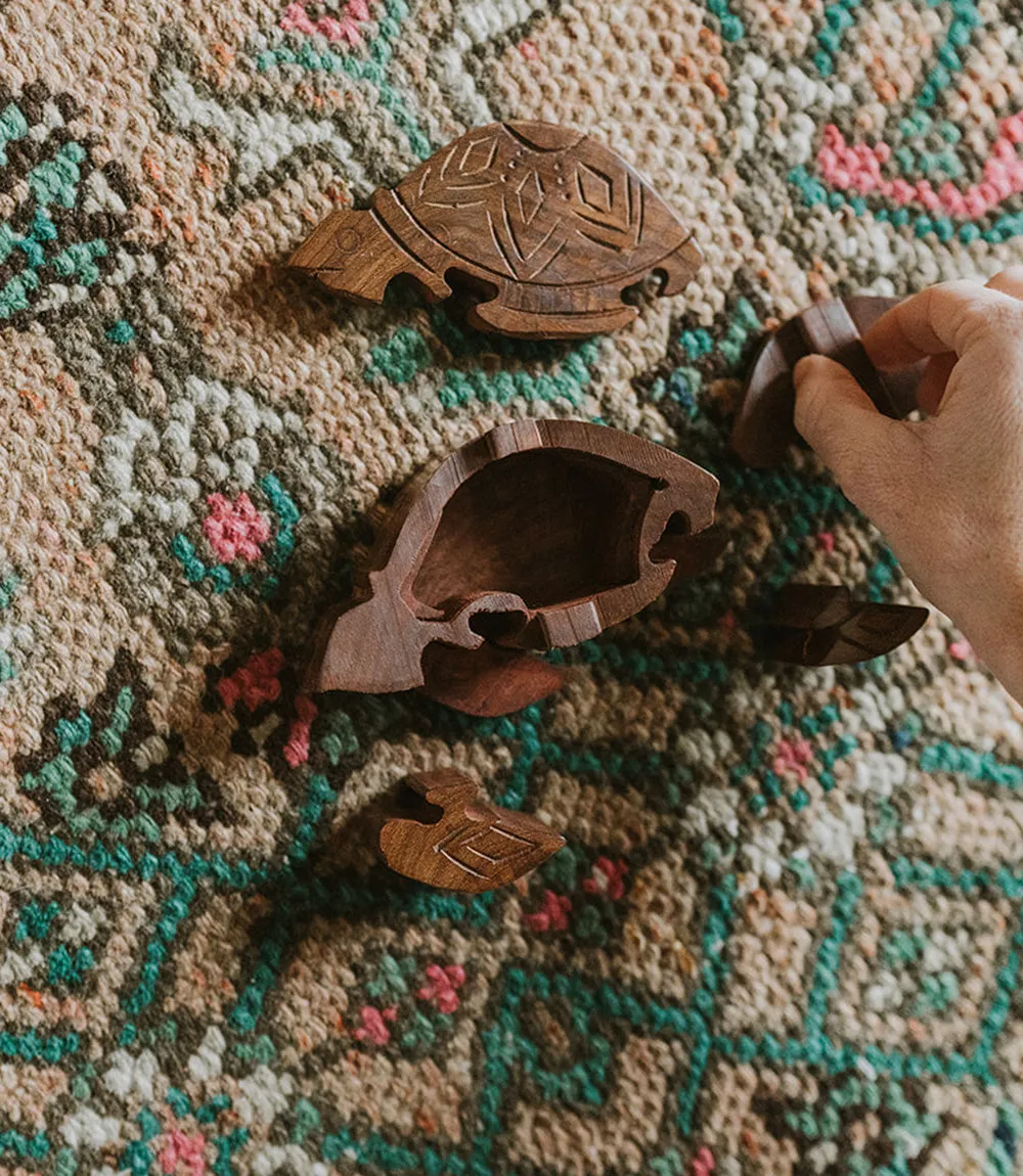 Sea Turtle Puzzle Box - Sustainably Sourced Hand Carved Wood by Matr Boomie