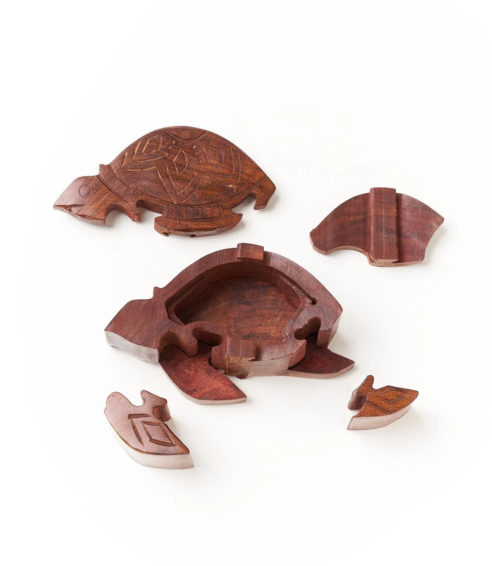 Sea Turtle Puzzle Box - Sustainably Sourced Hand Carved Wood by Matr Boomie