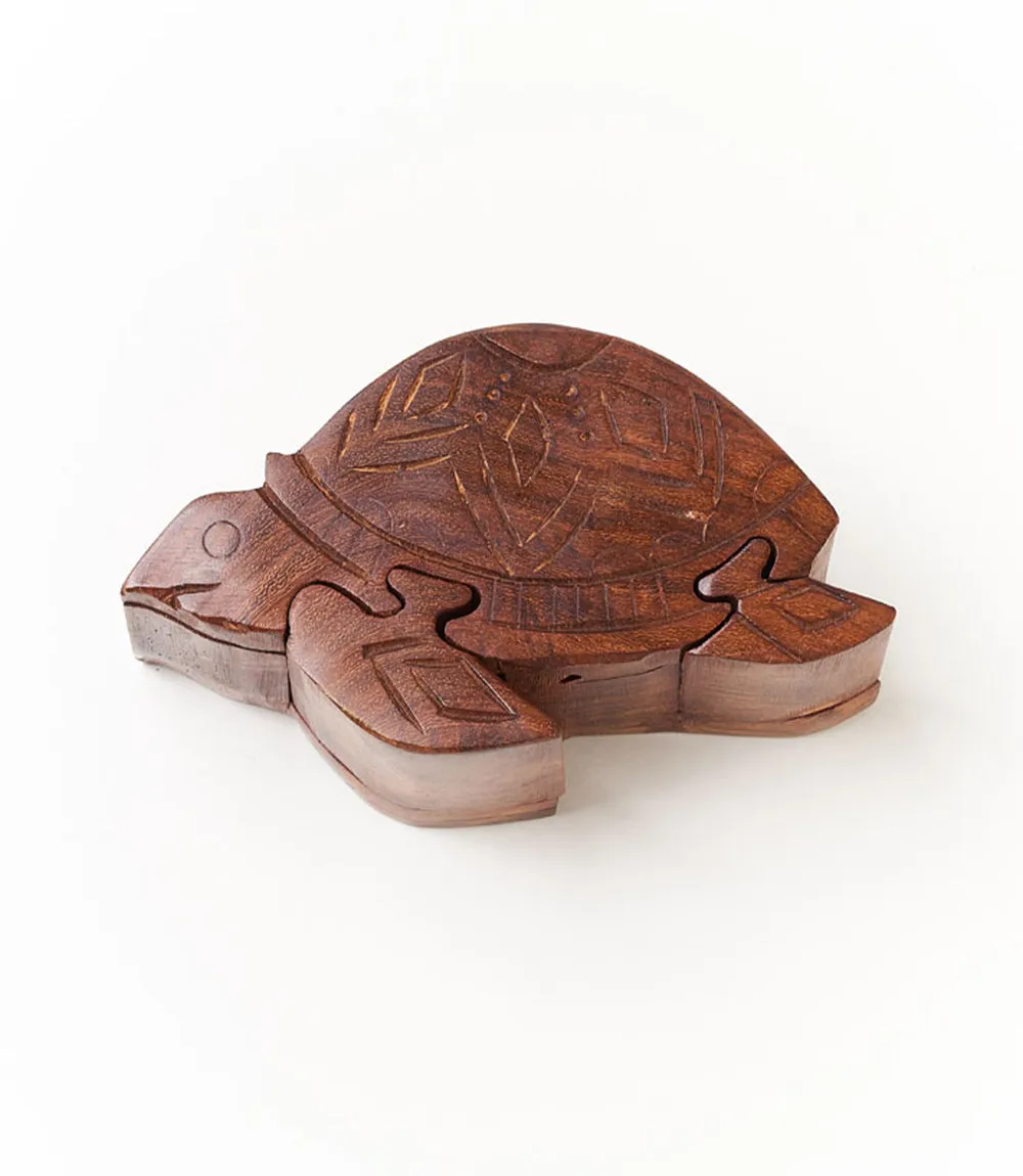 Sea Turtle Puzzle Box - Sustainably Sourced Hand Carved Wood by Matr Boomie