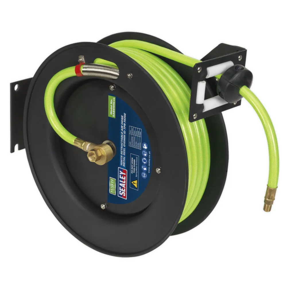 Sealey Retractable Air Hose Metal Reel 15m x 10mm - B
