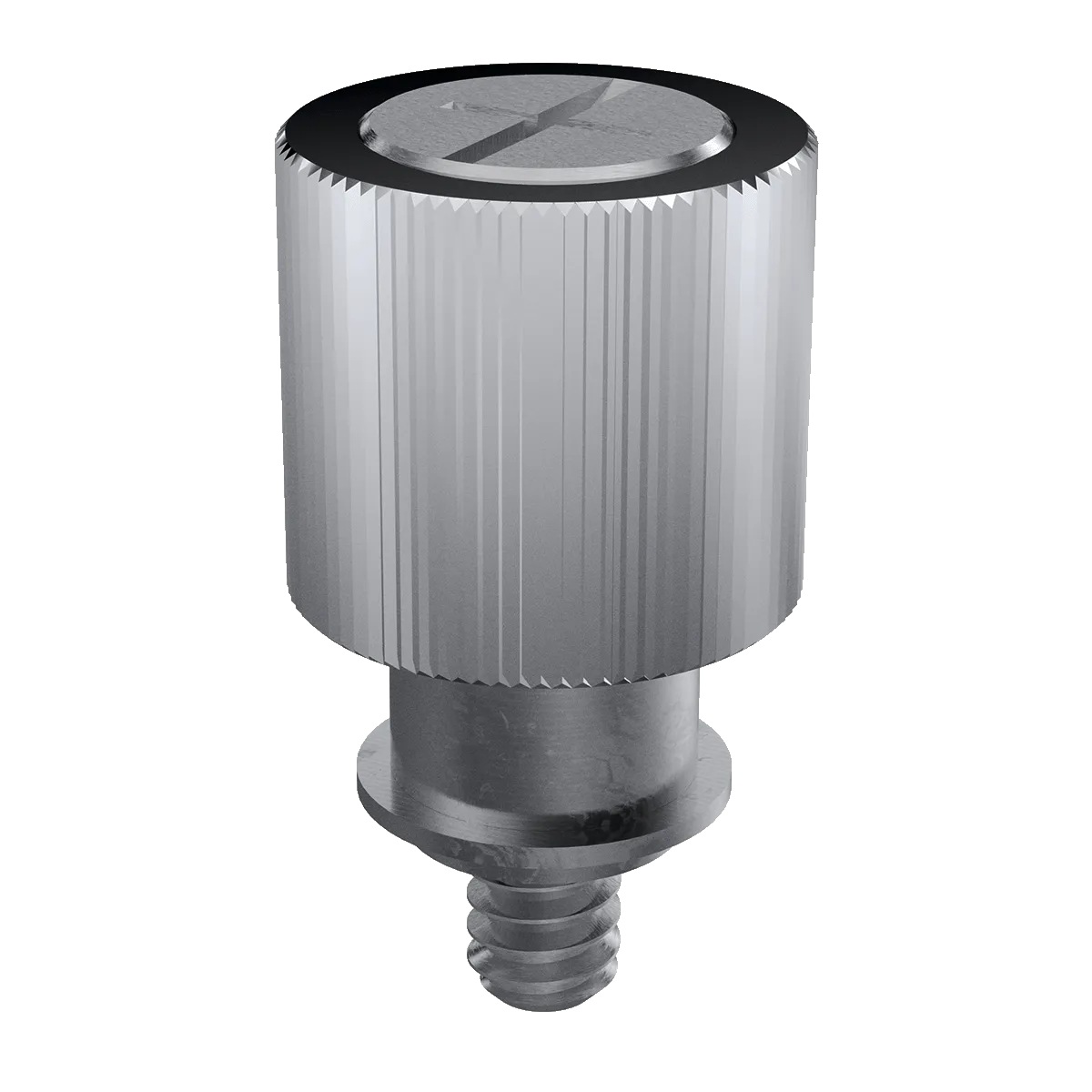 Self-Clinching Collar Base Panel Fastener, Smooth Head, Aluminum Knob, Steel Base, Stainless Screw, 6-32 x 1, 100 Pack