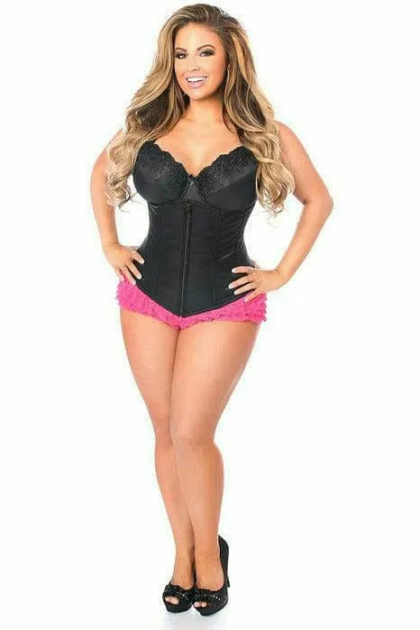 Sexy Black Underbust Zipper Corset