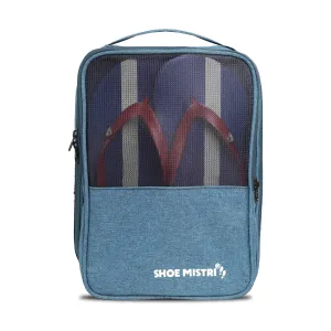 Shoe Mistri Travel Shoe Bag Holds 3 Pairs for Traveling and Daily Use Storage Pouch (Blue)