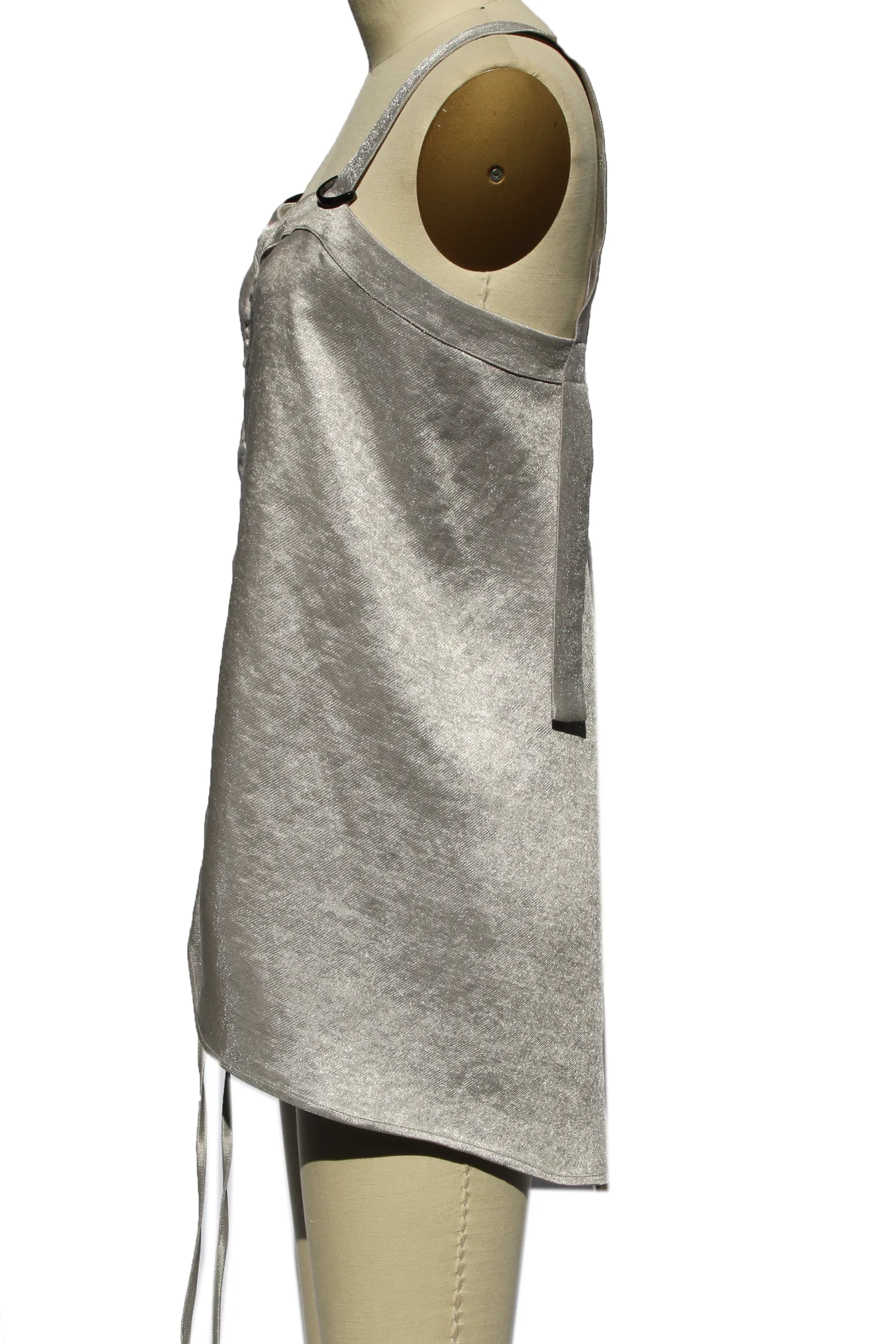 Silver Lamé Ruched Blouse