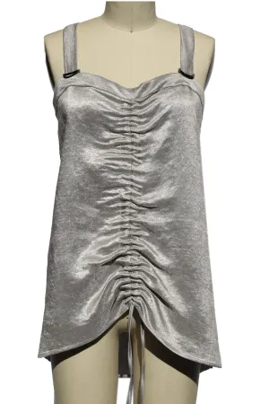Silver Lamé Ruched Blouse