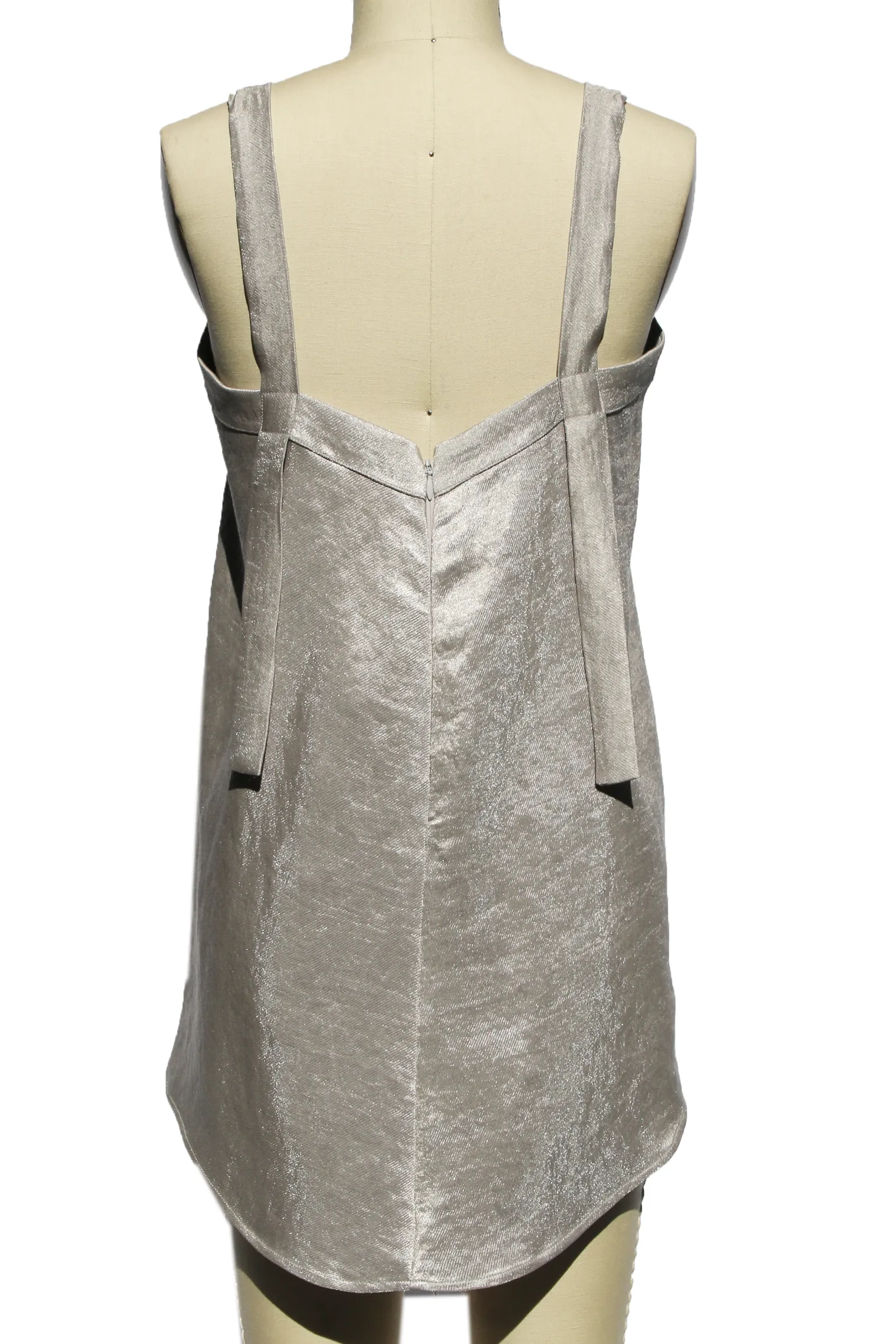 Silver Lamé Ruched Blouse