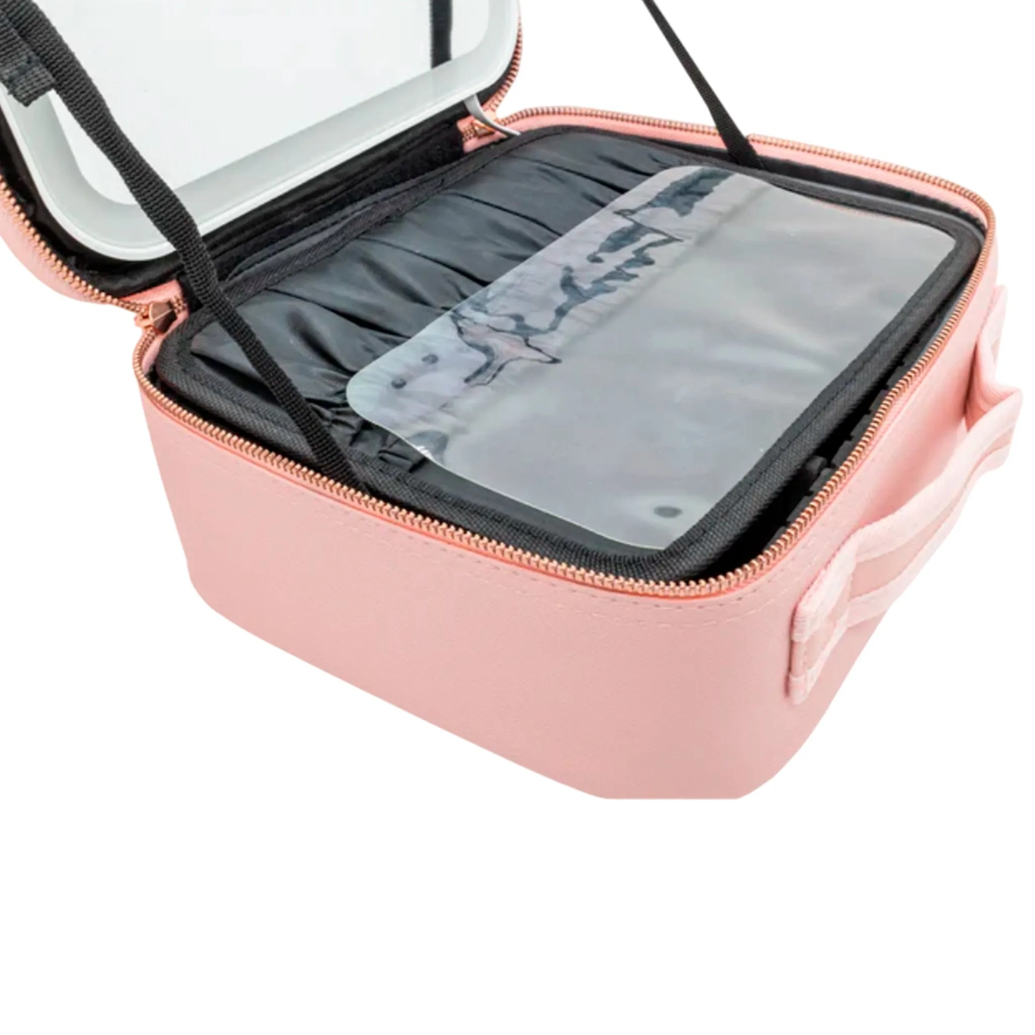 Simply Bella Travel Makeup Case With Led Mirror Pink - Wholesale 1 Unit (CB1283-PINK)
