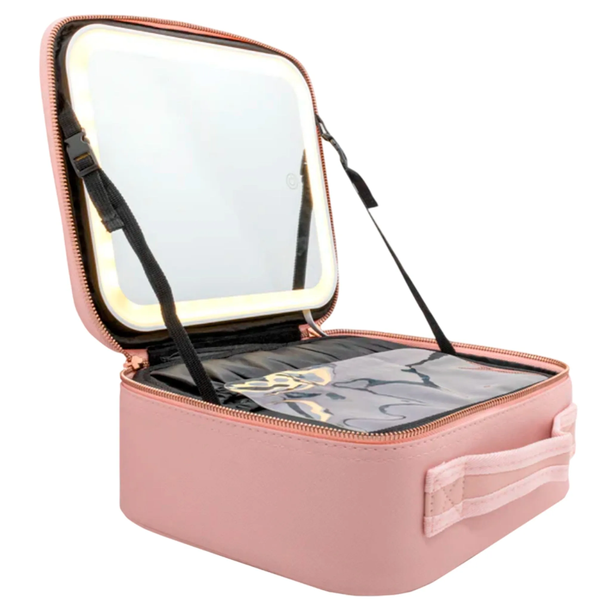 Simply Bella Travel Makeup Case With Led Mirror Pink - Wholesale 1 Unit (CB1283-PINK)
