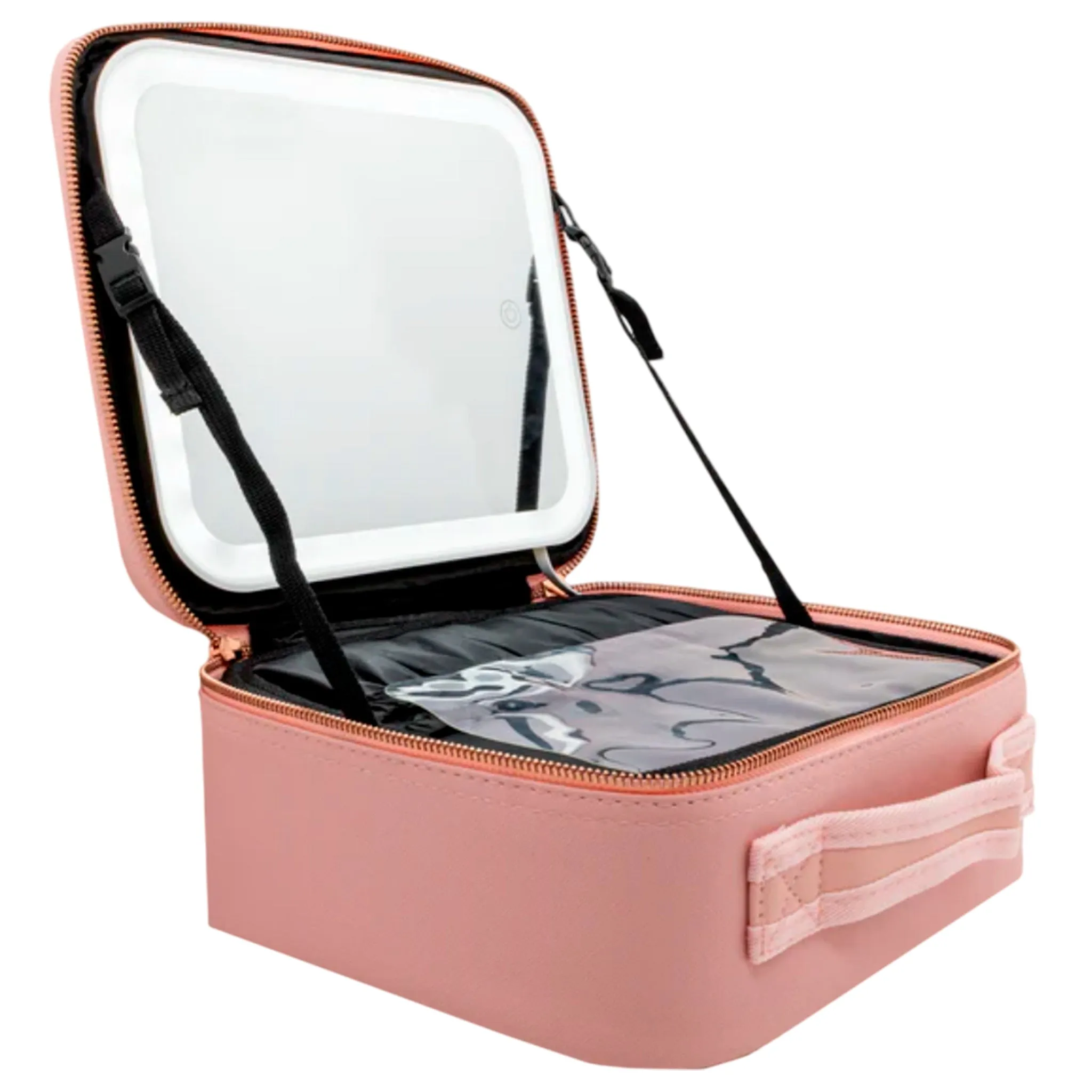 Simply Bella Travel Makeup Case With Led Mirror Pink - Wholesale 1 Unit (CB1283-PINK)