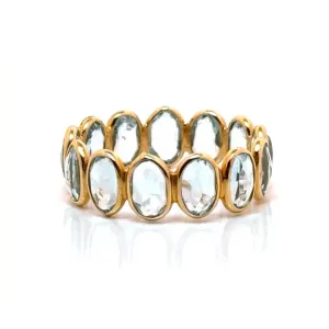 Sky Blue Topaz Oval Eternity Ring In 14K