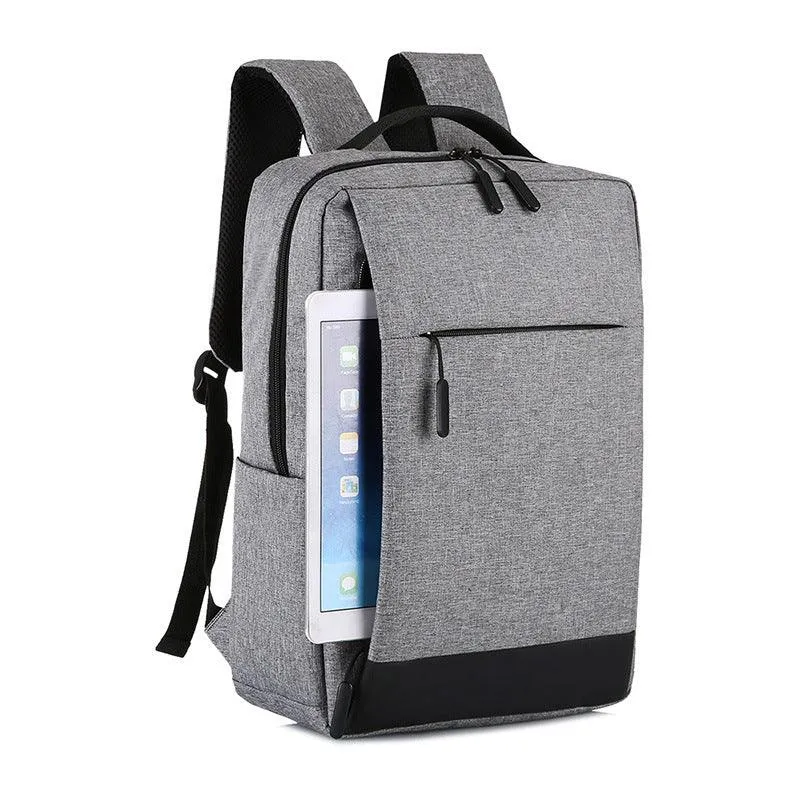 Smart Oxford Backpack With USB Charging Ports Bag- Ash