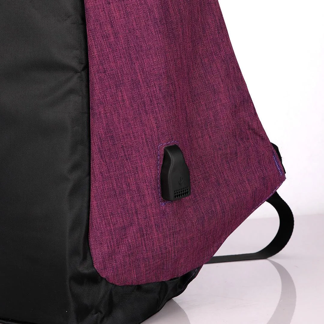 Smart portable Travel Backpack with USB port - Purple