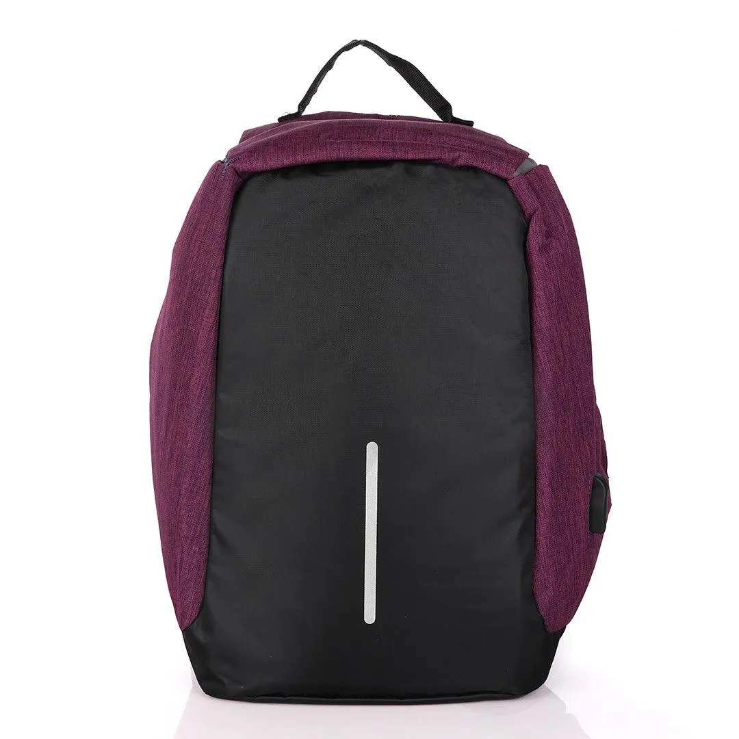 Smart portable Travel Backpack with USB port - Purple