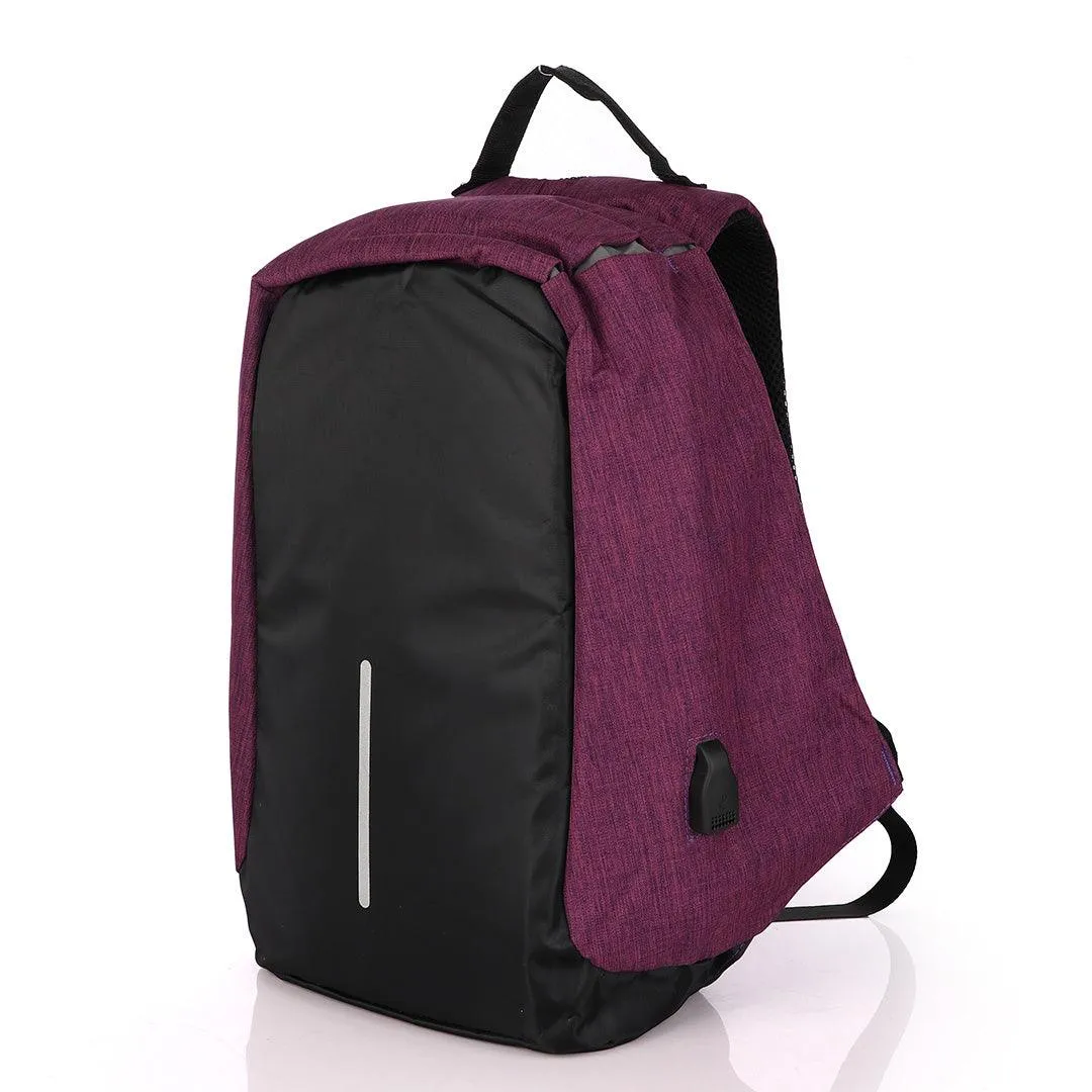 Smart portable Travel Backpack with USB port - Purple