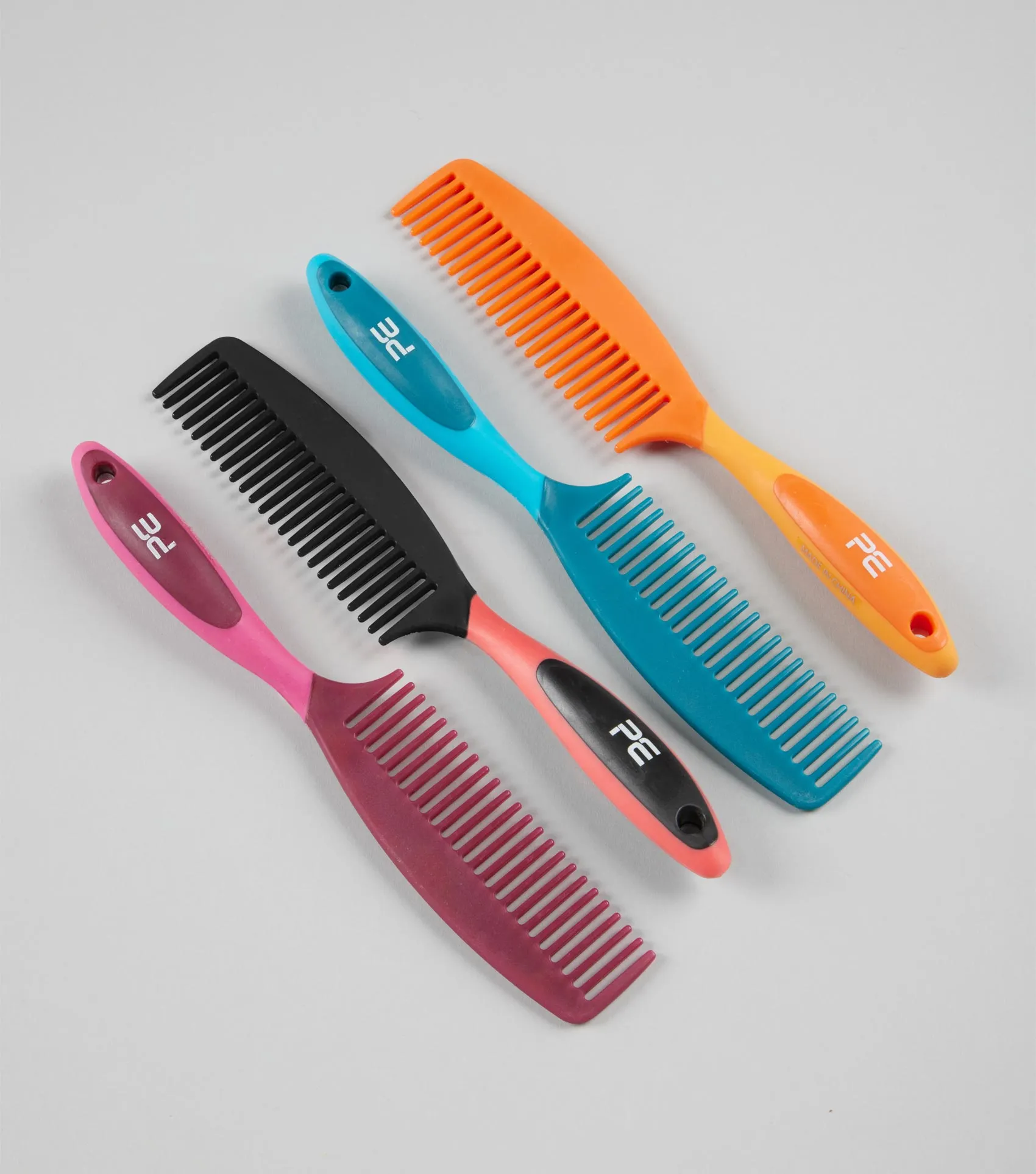 Soft-Touch Mane Comb with Handle Med Blue & Peacock