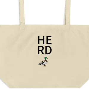 Stacked Herd with Duck X-Large Tote/Shopping Bag - Oyster
