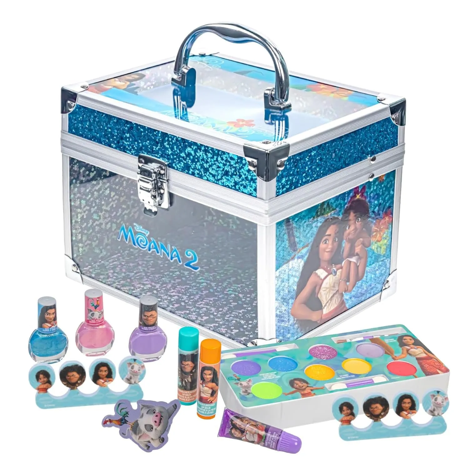 Stitch Train Case Beauty Set, Kids Makeup Kit for Girls, Real Washable Makeup Set, Play Makeup, Party Favor, Birthday, Ages 3 4 5 6 7 8 9 10 11 12 by
