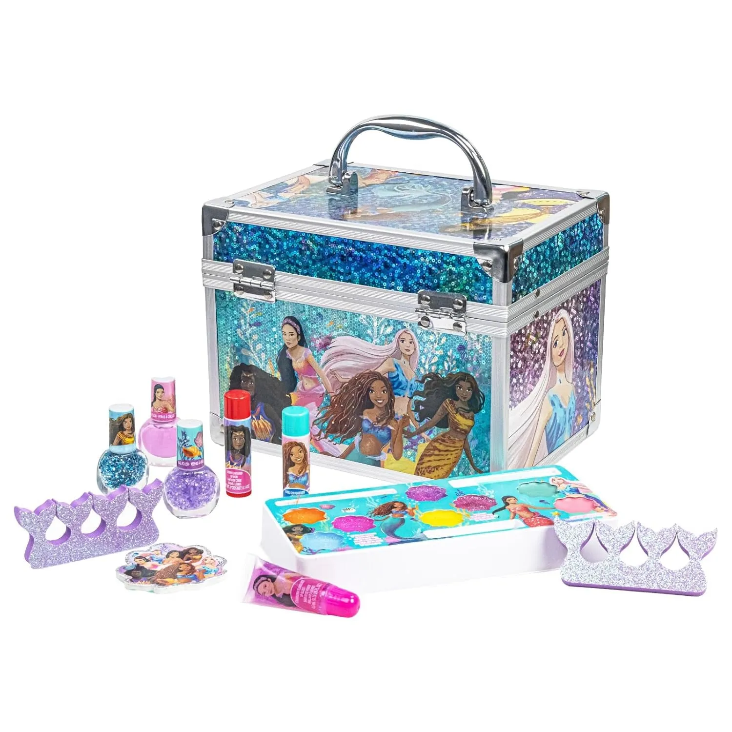 Stitch Train Case Beauty Set, Kids Makeup Kit for Girls, Real Washable Makeup Set, Play Makeup, Party Favor, Birthday, Ages 3 4 5 6 7 8 9 10 11 12 by
