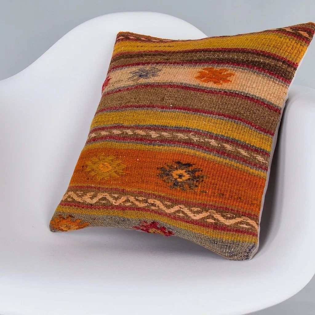 Striped Multiple Color Kilim Pillow Cover 16x16 7270