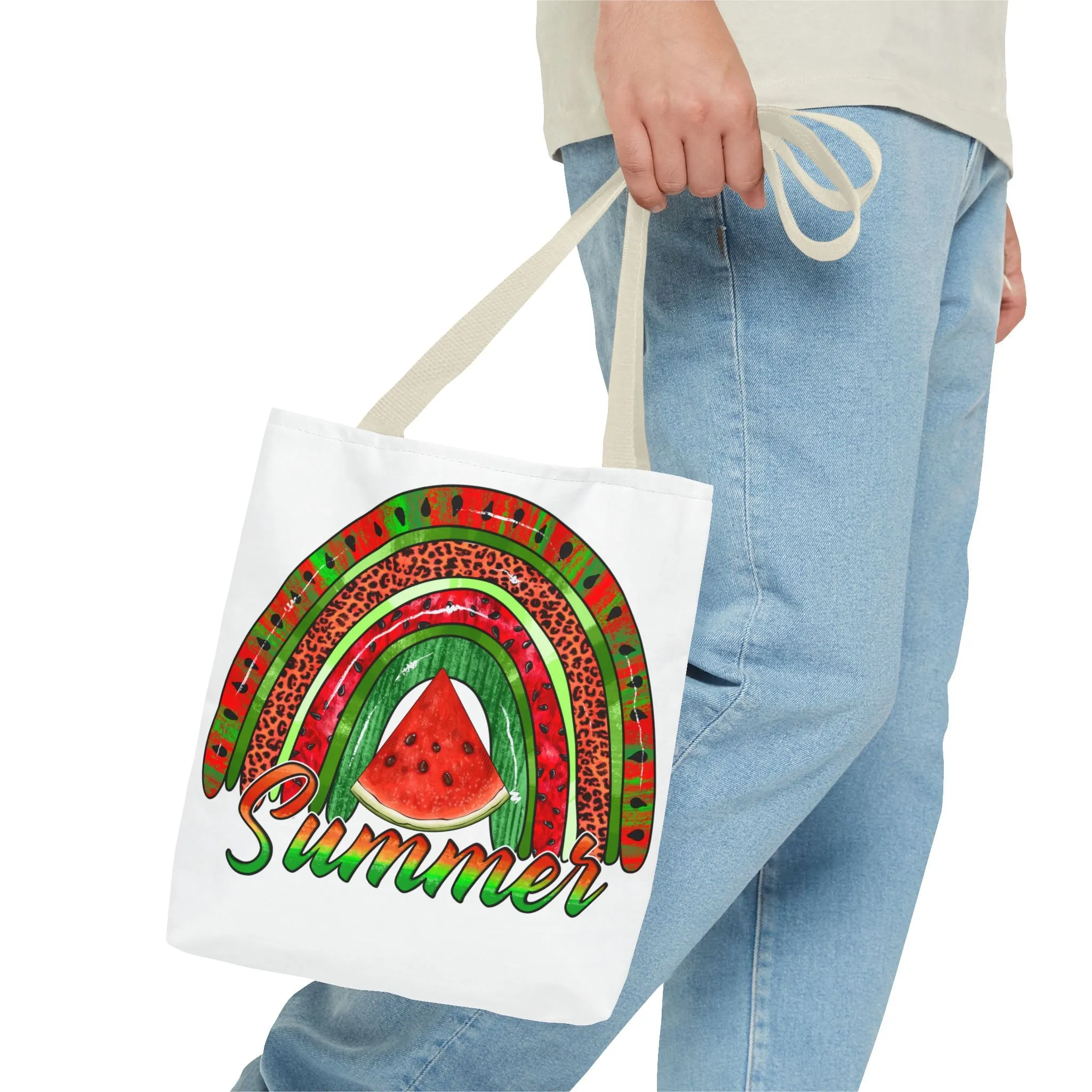 Summer Watermelon Rainbow Tote Bag