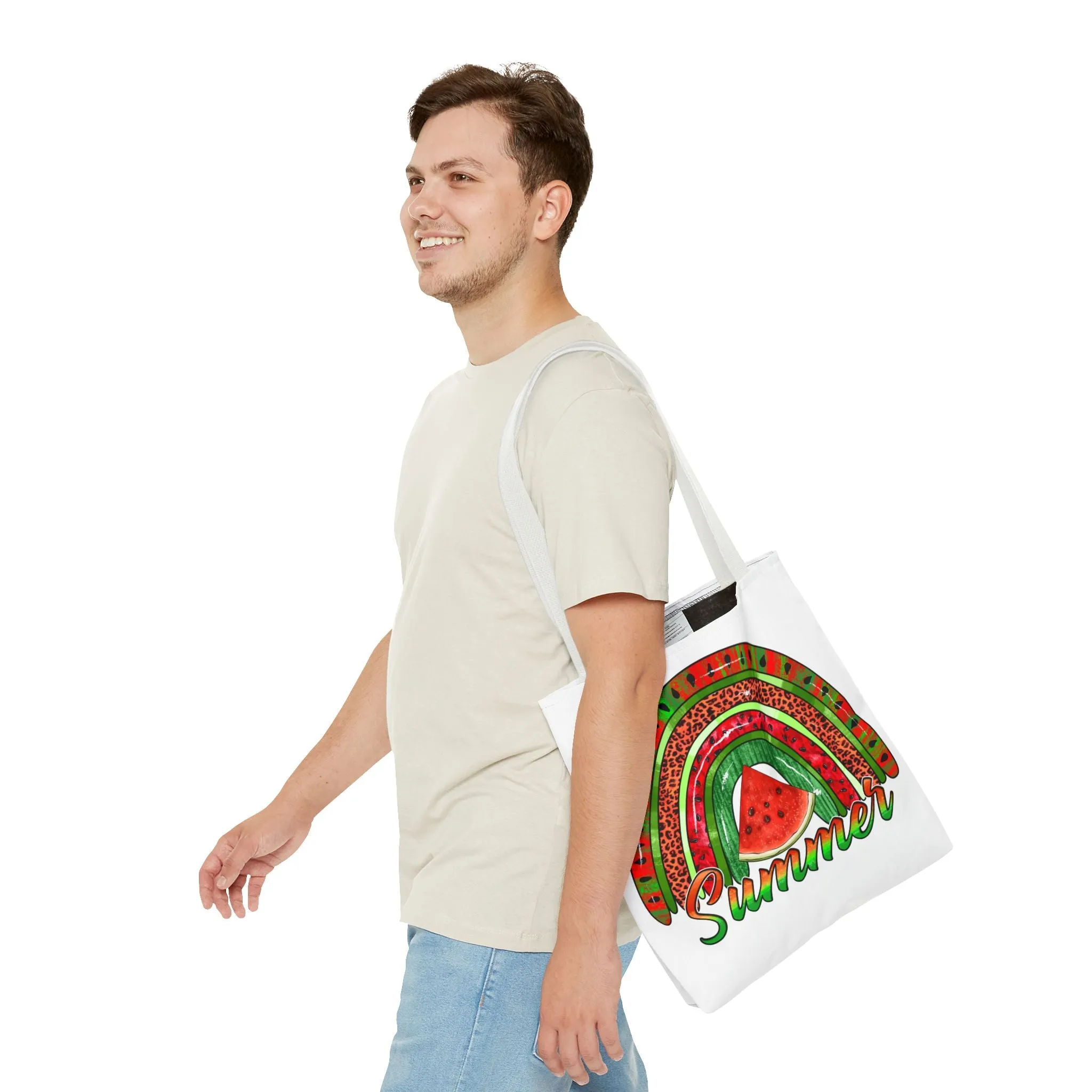 Summer Watermelon Rainbow Tote Bag