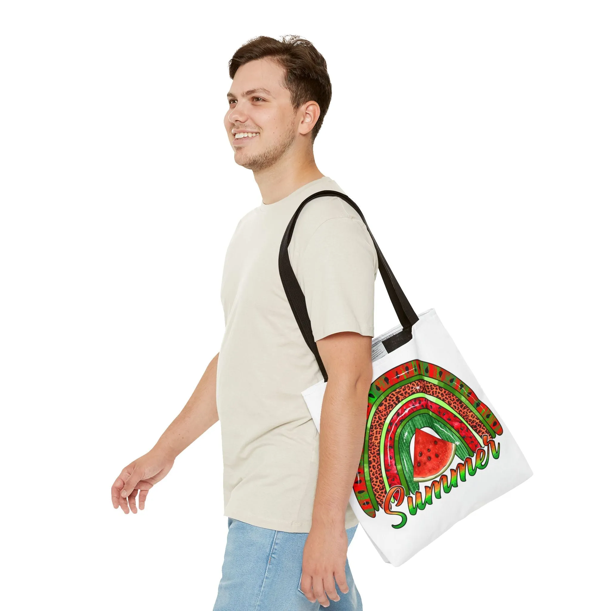 Summer Watermelon Rainbow Tote Bag