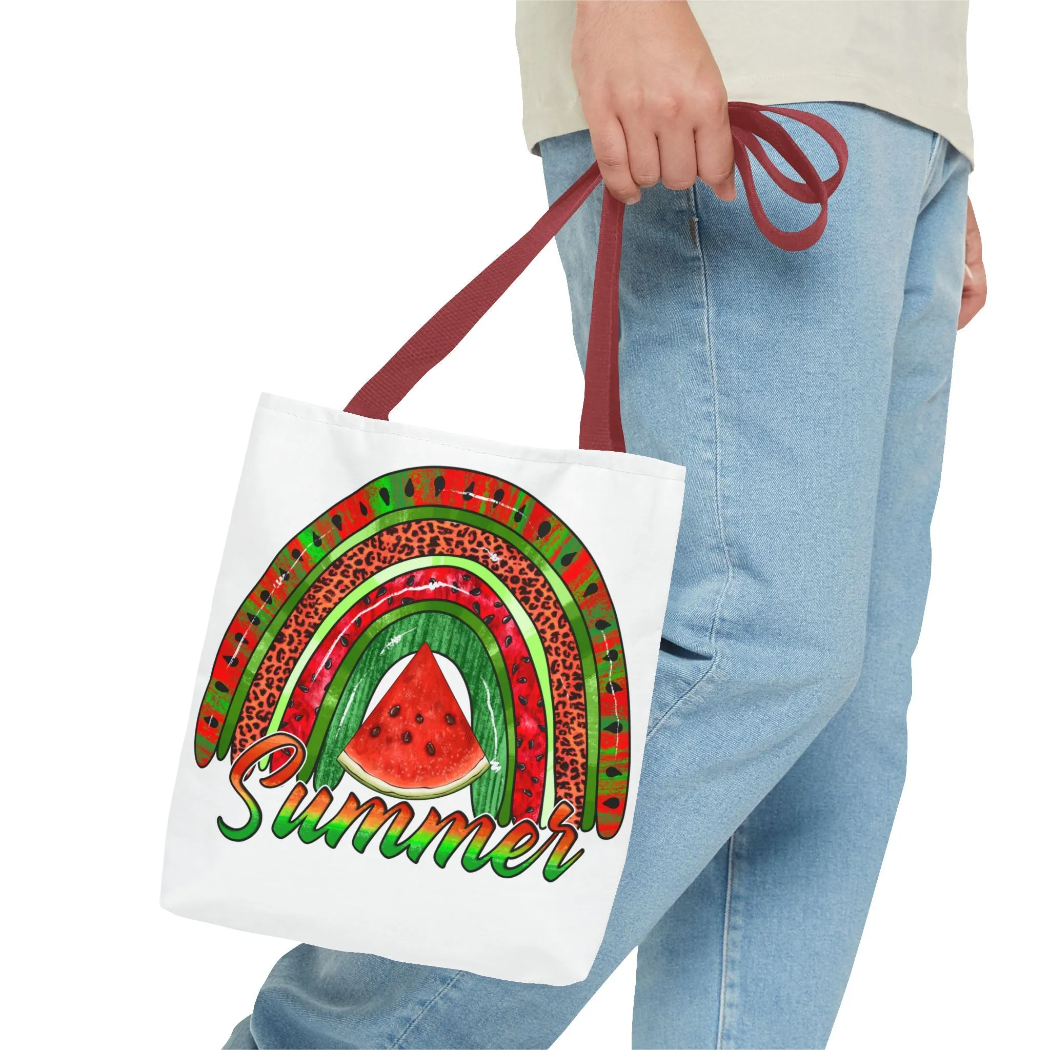 Summer Watermelon Rainbow Tote Bag