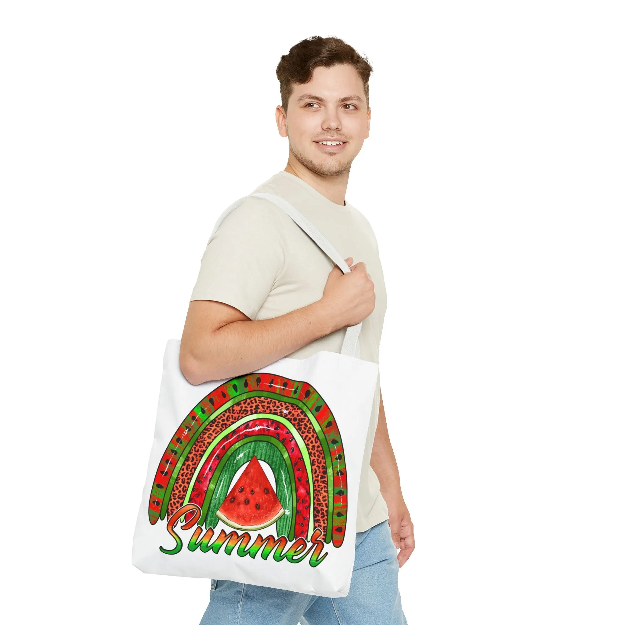 Summer Watermelon Rainbow Tote Bag