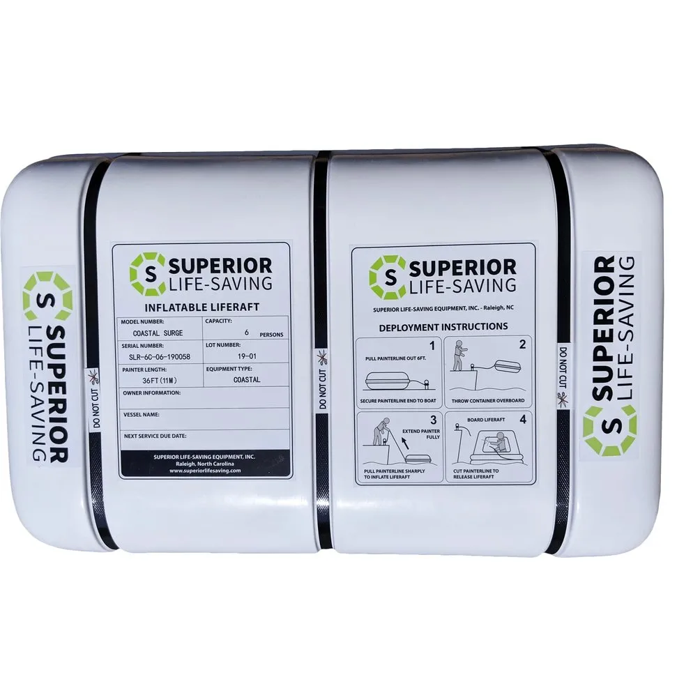 Superior Offshore Stream Life Raft, 4 - 8 person