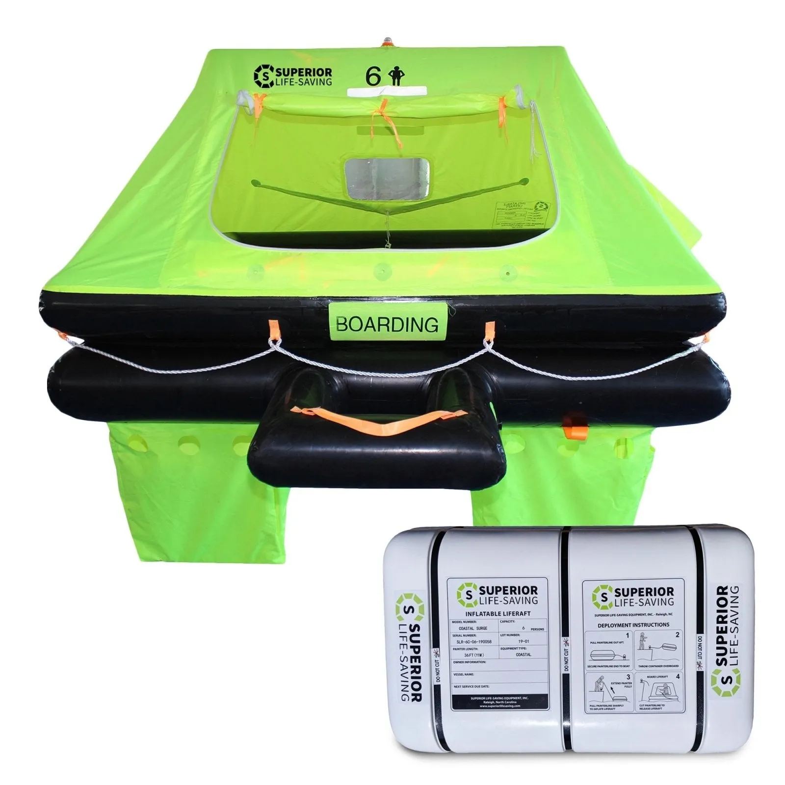 Superior Offshore Stream Life Raft, 4 - 8 person