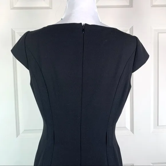 Tahari Arthur S. Levine Cap Sleeves Seam Accent Sheath Dress