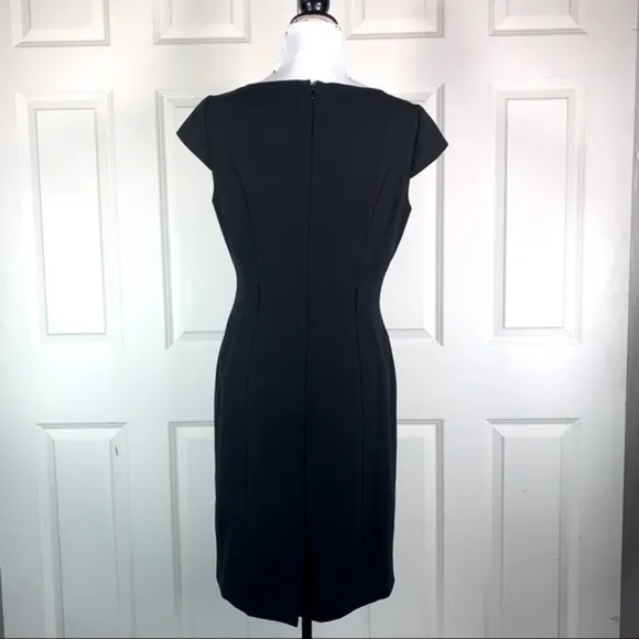 Tahari Arthur S. Levine Cap Sleeves Seam Accent Sheath Dress