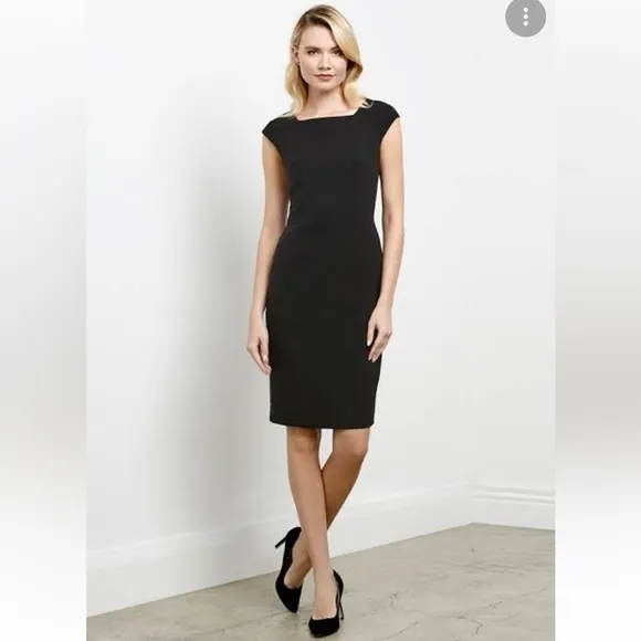 Tahari Arthur S. Levine Cap Sleeves Seam Accent Sheath Dress
