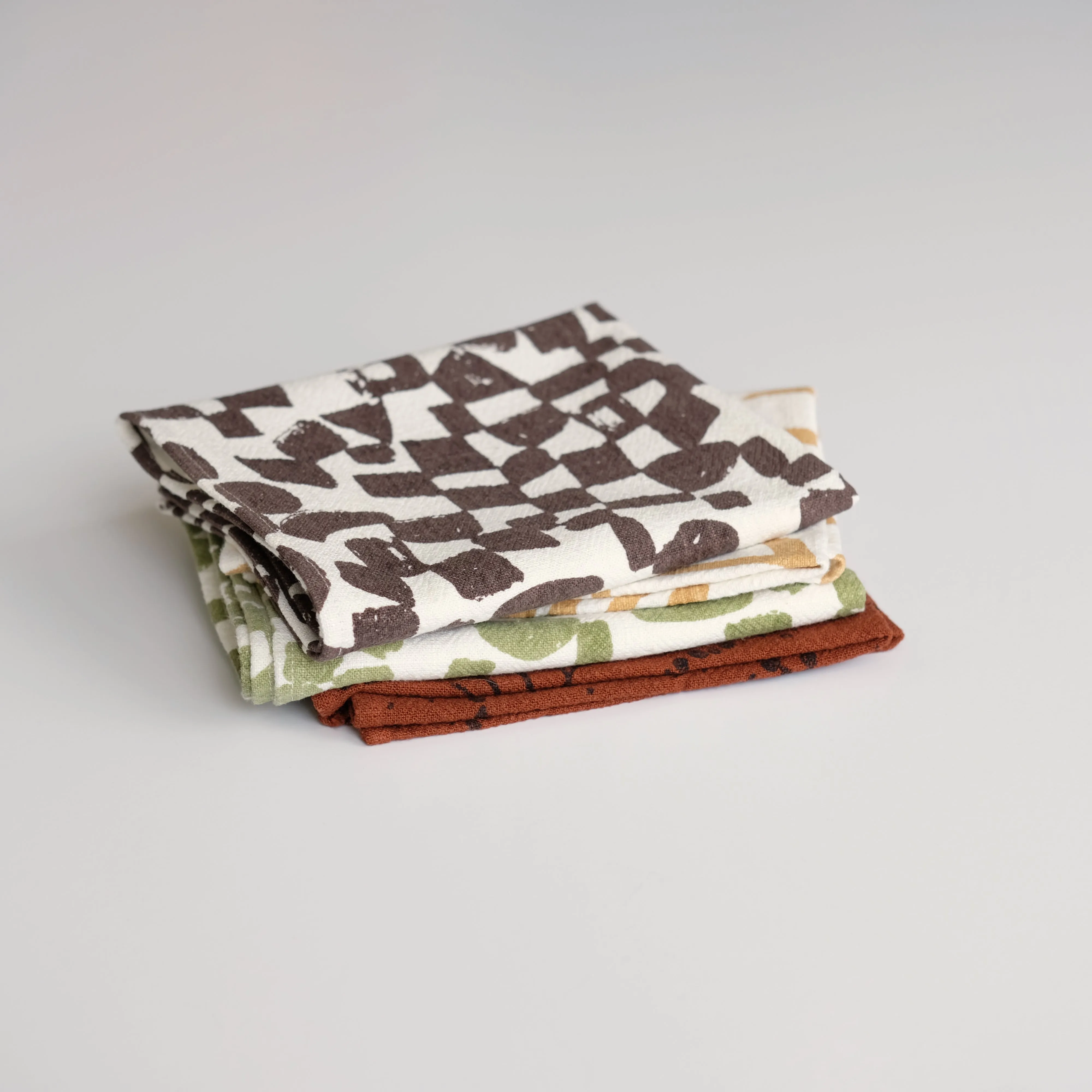 Tea Towel - Checks - Lentil