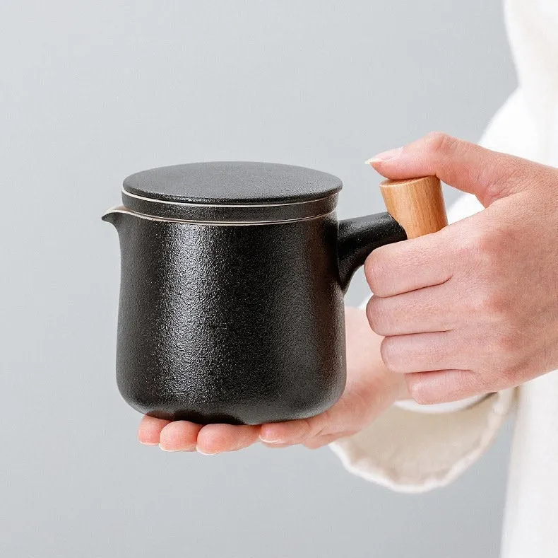 Teapot and tea cups small set with Travel Bag - Kung FU Tea Ceremony Handmade Pottery Unique Gift Box
