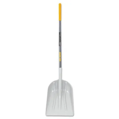 The AMES Companies, Inc. Poly Scoop with Hardwood Handle, 17.75 in L x 14.75 in W Blade, Square Point, 48 in Straight Cushion-Grip Handle, 1680100