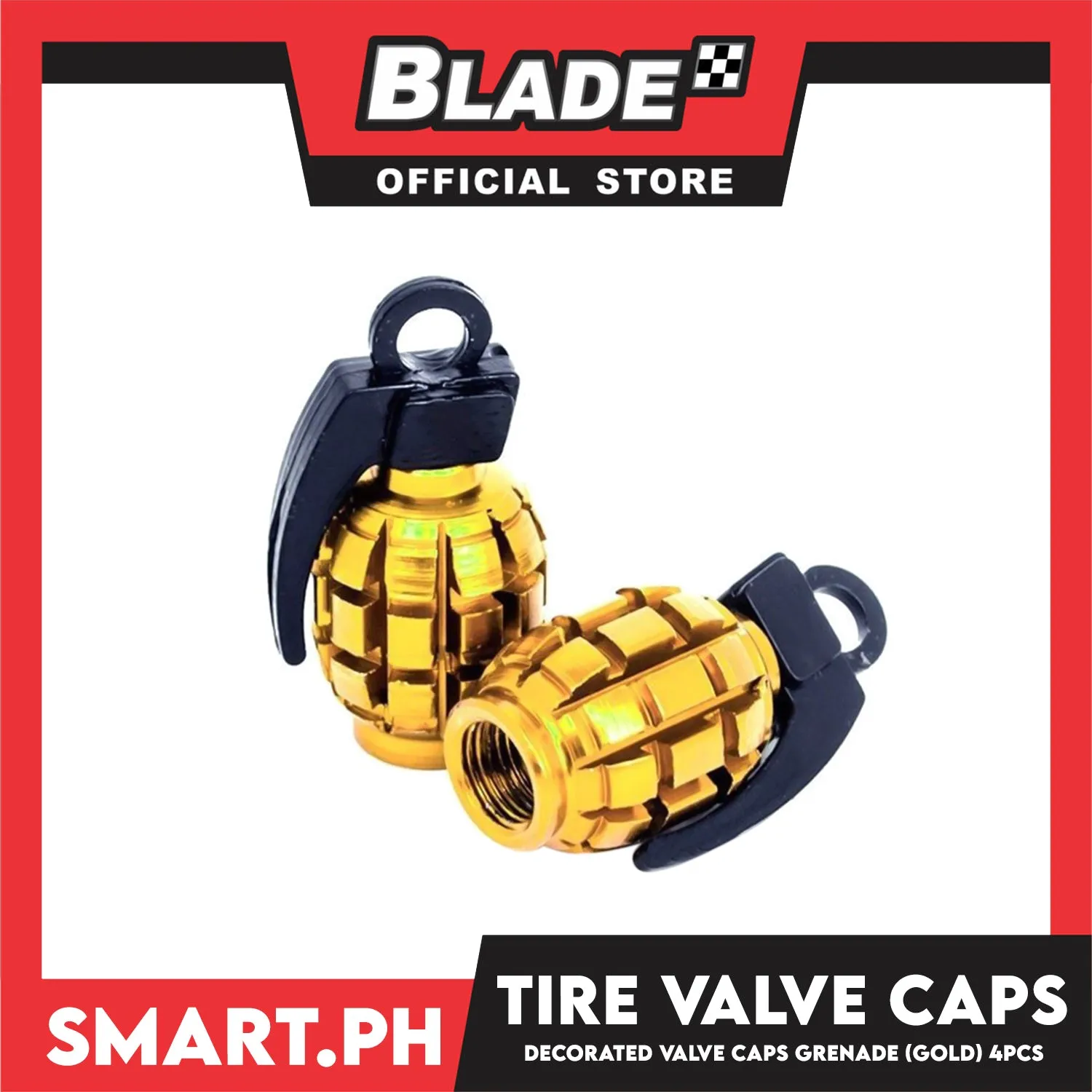 Tire Valve Cap 4pcs Granade Gold