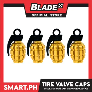 Tire Valve Cap 4pcs Granade Gold