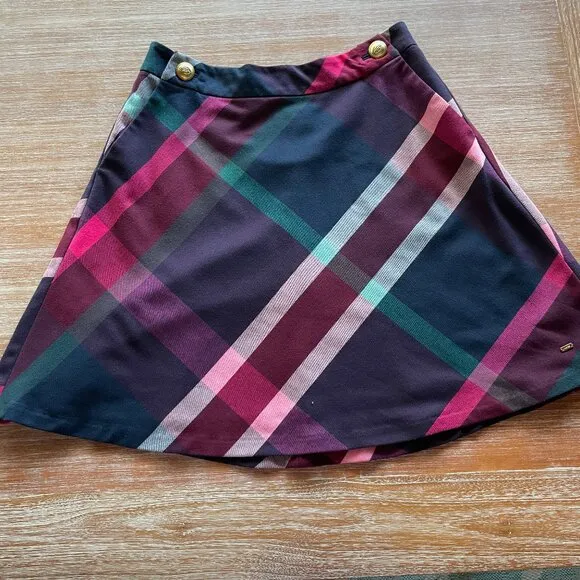 Tommy Hilfiger Plaid A-Line Fit‎ &amp; Flare Mini Skirt Size 2