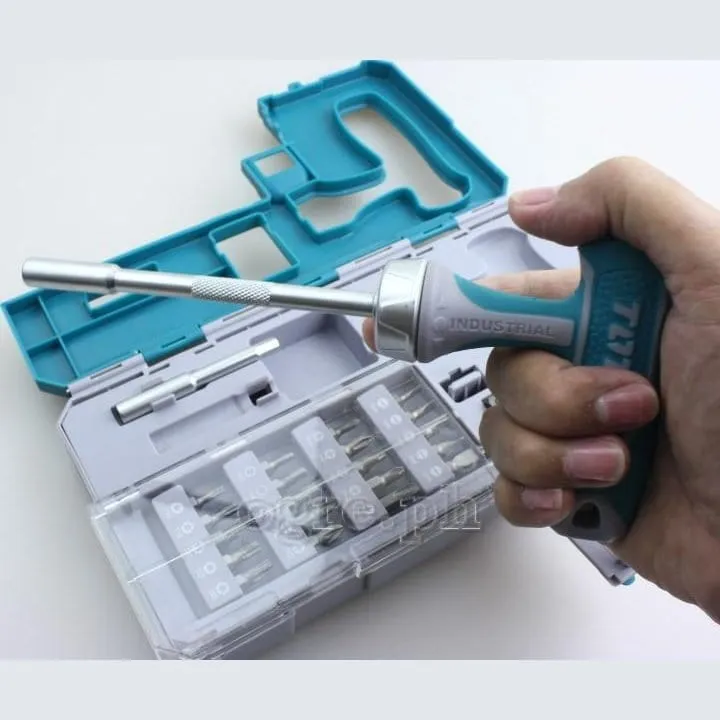 Total 25 Piece T Handle Wrench Screwdriver Set - TACSD30256