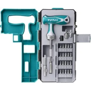 Total 25 Piece T Handle Wrench Screwdriver Set - TACSD30256