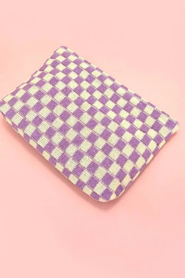 Travel Checker Makeup Cosmetic Pouch Bag