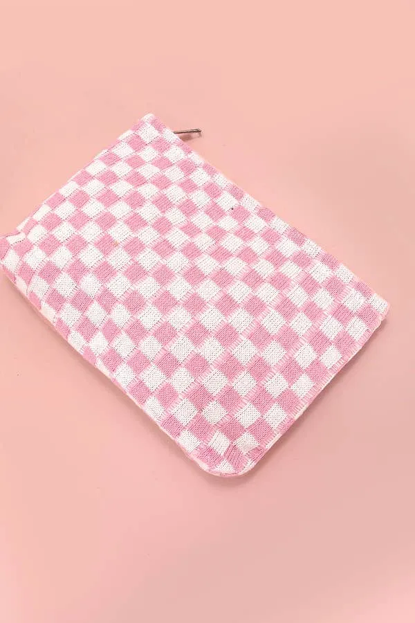 Travel Checker Makeup Cosmetic Pouch Bag