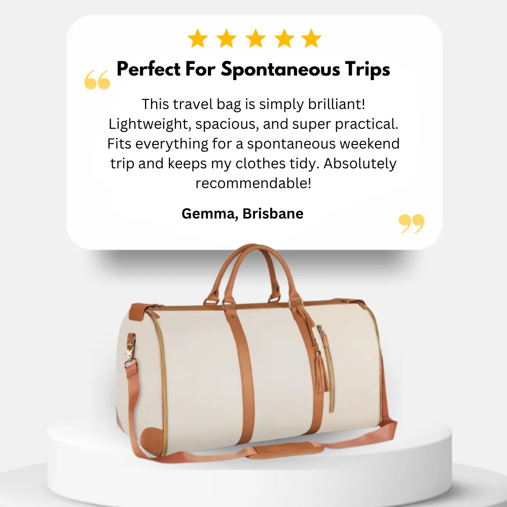 TravelLux Foldable Leather Bag