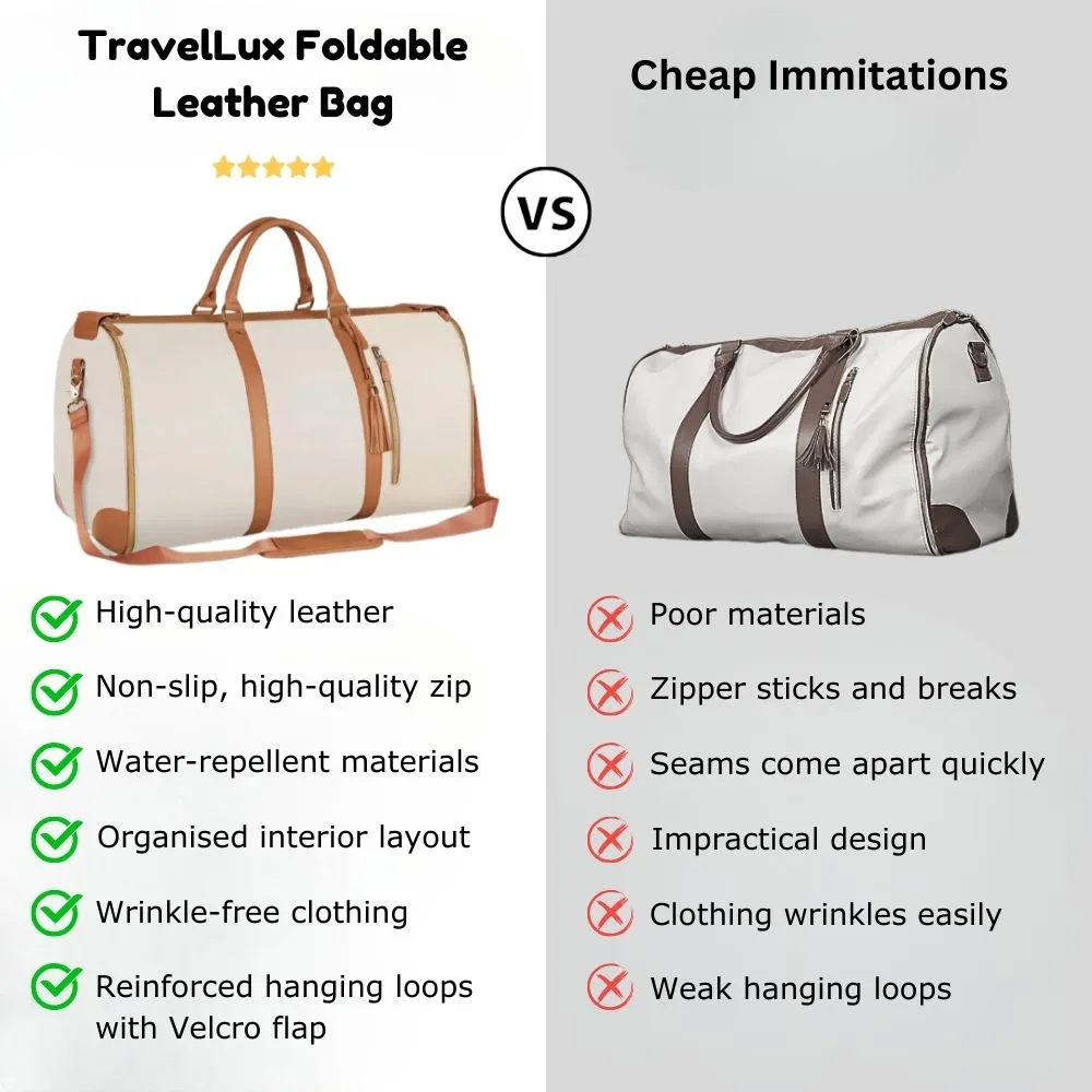 TravelLux Foldable Leather Bag