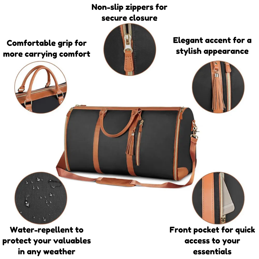 TravelLux Foldable Leather Bag