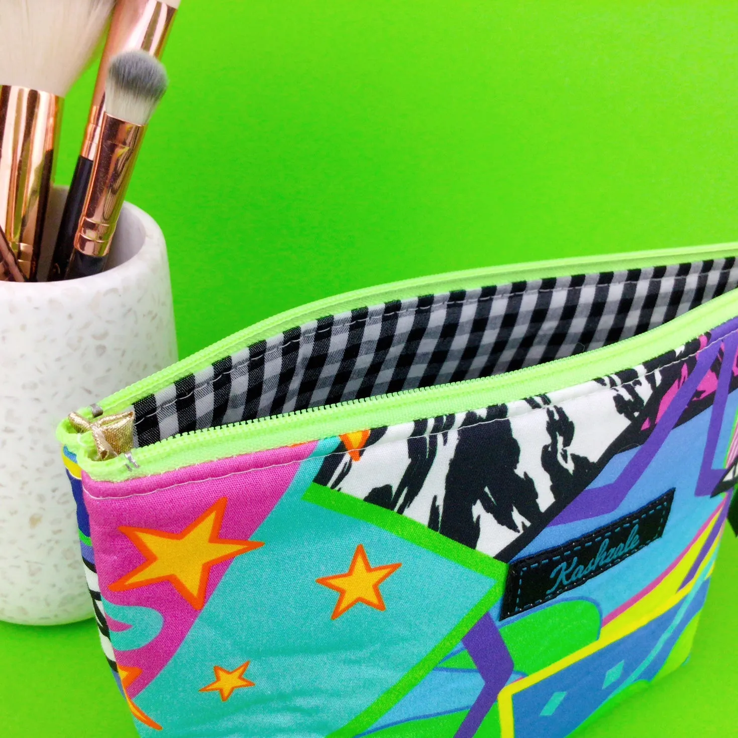 Tropical 80’s Party Medium Cosmetic Bag.