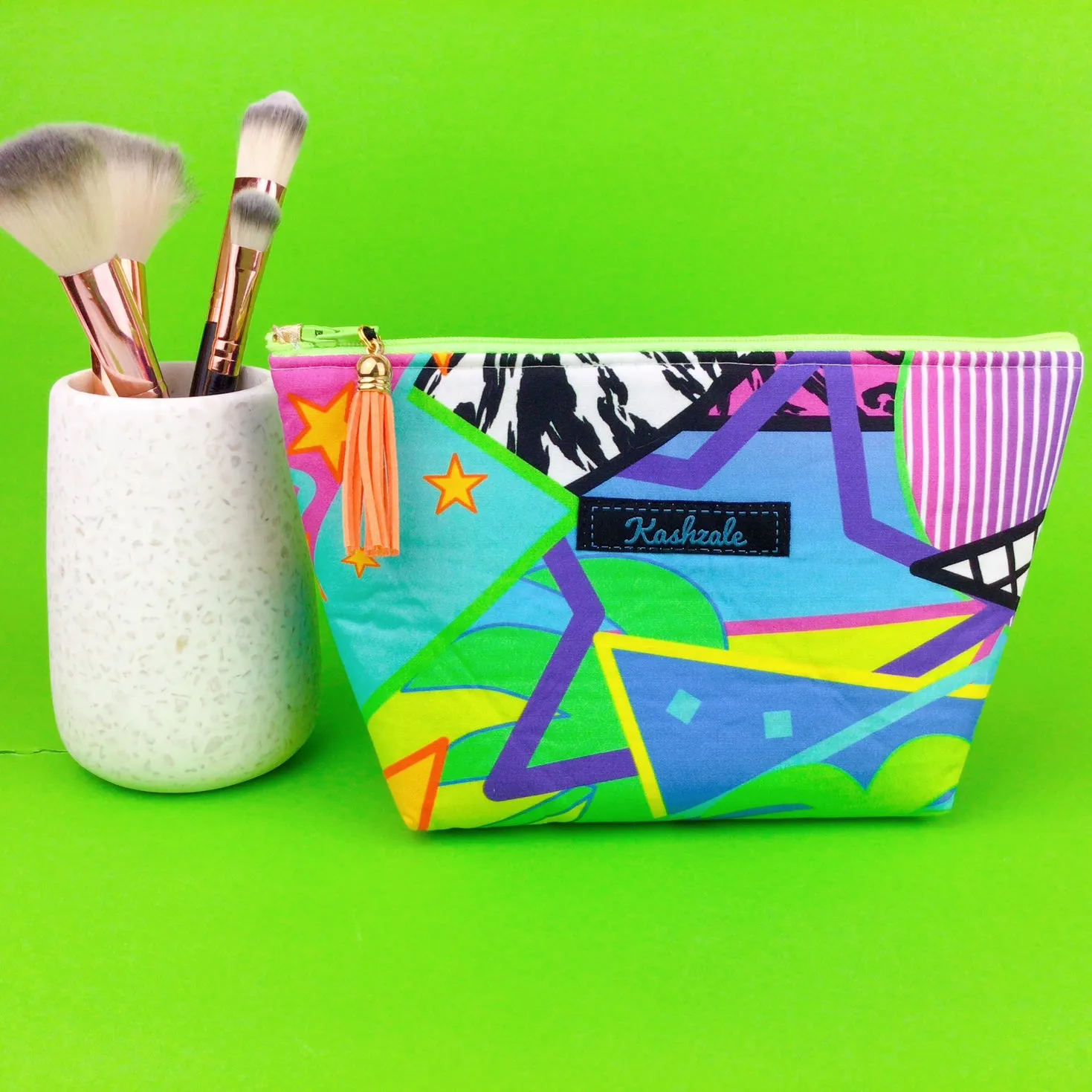 Tropical 80’s Party Medium Cosmetic Bag.