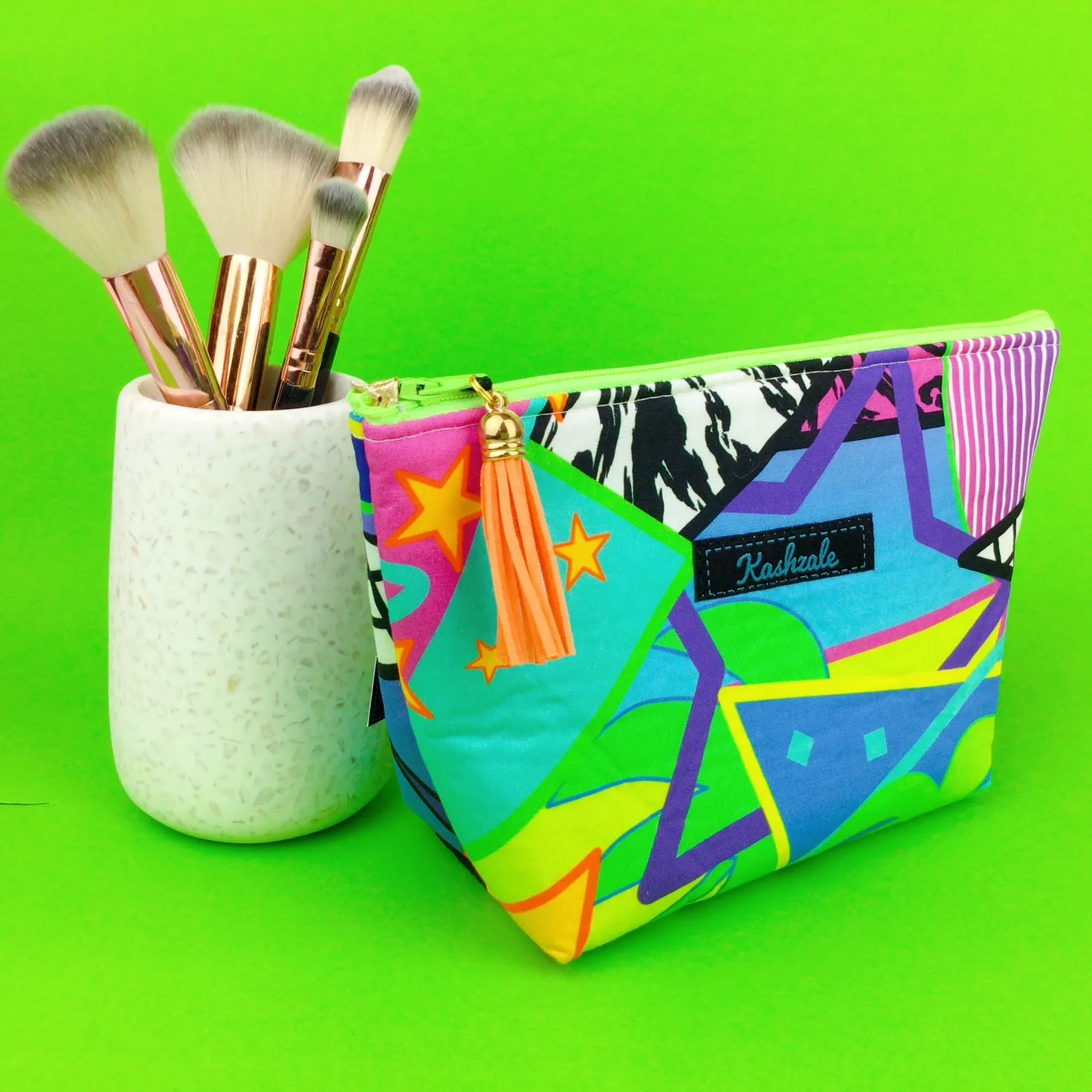 Tropical 80’s Party Medium Cosmetic Bag.